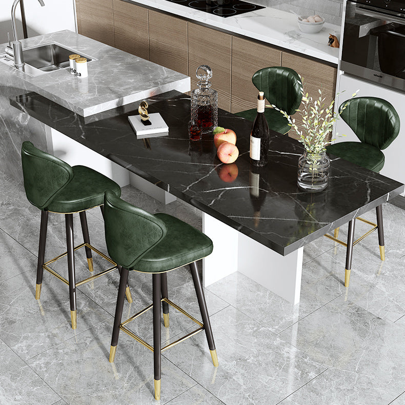 Modern Matte Finish Leather Barstool Footrest Living Room Stool Clearhalo 'Bar Furniture' 'Bar Stools' 'bar_stools' 'furn' 'furn_bar_stools' 'Furniture' 'furniture_bar_stools' 'Kitchen & Dining Furniture' 4862431