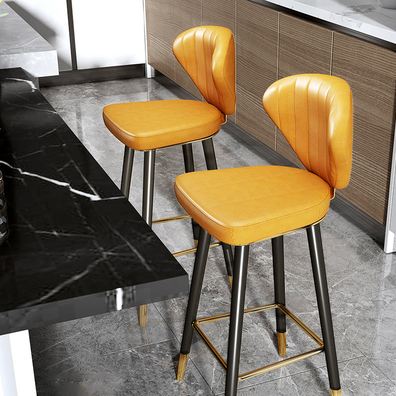Modern Matte Finish Leather Barstool Footrest Living Room Stool Clearhalo 'Bar Furniture' 'Bar Stools' 'bar_stools' 'furn' 'furn_bar_stools' 'Furniture' 'furniture_bar_stools' 'Kitchen & Dining Furniture' 4862433