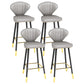 Modern Matte Finish Leather Barstool Footrest Living Room Stool Grey 4 Piece Set Bar Stool(30"H) Clearhalo 'Bar Furniture' 'Bar Stools' 'bar_stools' 'furn' 'furn_bar_stools' 'Furniture' 'furniture_bar_stools' 'Kitchen & Dining Furniture' 4862434