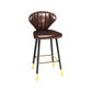 Modern Matte Finish Leather Barstool Footrest Living Room Stool Brown 1 Piece Counter Stool(26"H) Clearhalo 'Bar Furniture' 'Bar Stools' 'bar_stools' 'furn' 'furn_bar_stools' 'Furniture' 'furniture_bar_stools' 'Kitchen & Dining Furniture' 4862441