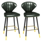 Modern Matte Finish Leather Barstool Footrest Living Room Stool Blackish Green 2 Piece Set Counter Stool(26"H) Clearhalo 'Bar Furniture' 'Bar Stools' 'bar_stools' 'furn' 'furn_bar_stools' 'Furniture' 'furniture_bar_stools' 'Kitchen & Dining Furniture' 4862448