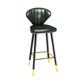 Modern Matte Finish Leather Barstool Footrest Living Room Stool Blackish Green 1 Piece Bar Stool(30"H) Clearhalo 'Bar Furniture' 'Bar Stools' 'bar_stools' 'furn' 'furn_bar_stools' 'Furniture' 'furniture_bar_stools' 'Kitchen & Dining Furniture' 4862450