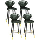 Modern Matte Finish Leather Barstool Footrest Living Room Stool Blackish Green 4 Piece Set Bar Stool(30"H) Clearhalo 'Bar Furniture' 'Bar Stools' 'bar_stools' 'furn' 'furn_bar_stools' 'Furniture' 'furniture_bar_stools' 'Kitchen & Dining Furniture' 4862452