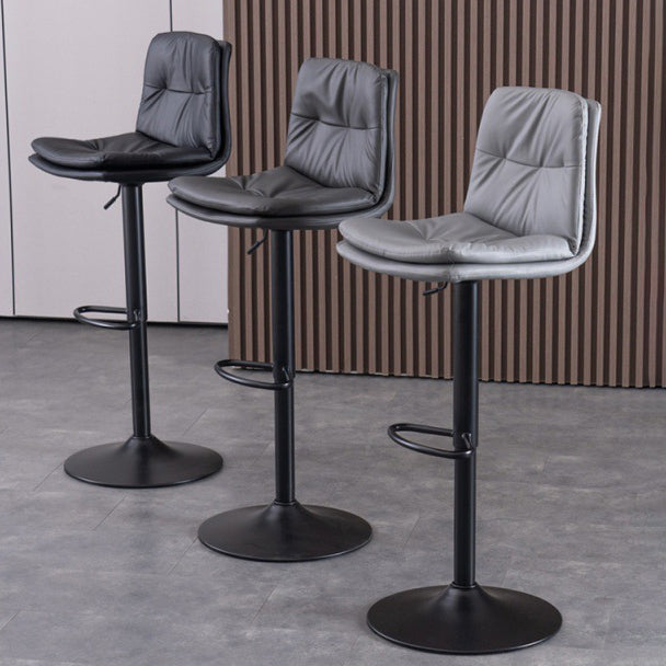 Modern Swivel Adjustable Height Barstool Matte Finish Leather Stool Clearhalo 'Bar Furniture' 'Bar Stools' 'bar_stools' 'furn' 'furn_bar_stools' 'Furniture' 'furniture_bar_stools' 'Kitchen & Dining Furniture' 4862502