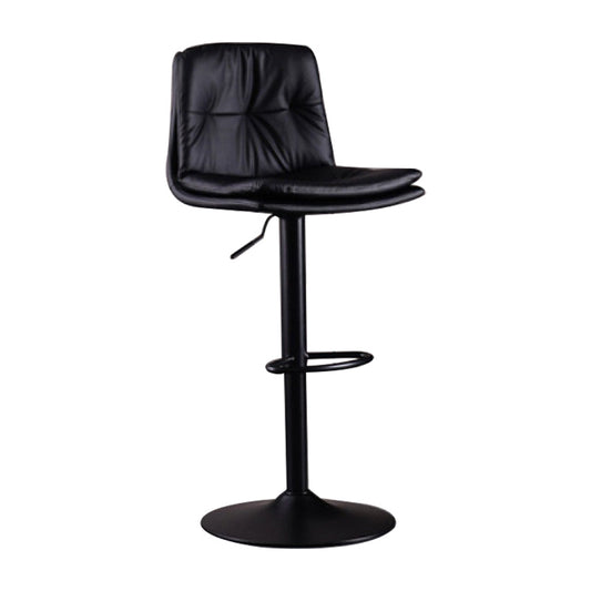 Modern Swivel Adjustable Height Barstool Matte Finish Leather Stool Clearhalo 'Bar Furniture' 'Bar Stools' 'bar_stools' 'furn' 'furn_bar_stools' 'Furniture' 'furniture_bar_stools' 'Kitchen & Dining Furniture' 4862508