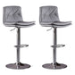 Modern Swivel Adjustable Height Barstool Matte Finish Leather Stool Light Gray Silver 2 Piece Set Clearhalo 'Bar Furniture' 'Bar Stools' 'bar_stools' 'furn' 'furn_bar_stools' 'Furniture' 'furniture_bar_stools' 'Kitchen & Dining Furniture' 4862509