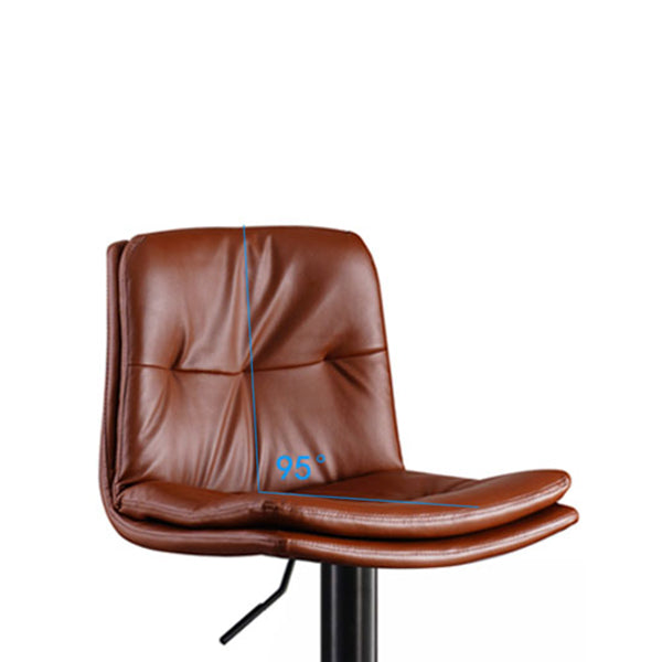 Modern Swivel Adjustable Height Barstool Matte Finish Leather Stool Clearhalo 'Bar Furniture' 'Bar Stools' 'bar_stools' 'furn' 'furn_bar_stools' 'Furniture' 'furniture_bar_stools' 'Kitchen & Dining Furniture' 4862510
