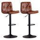Modern Swivel Adjustable Height Barstool Matte Finish Leather Stool Brown Black 2 Piece Set Clearhalo 'Bar Furniture' 'Bar Stools' 'bar_stools' 'furn' 'furn_bar_stools' 'Furniture' 'furniture_bar_stools' 'Kitchen & Dining Furniture' 4862513