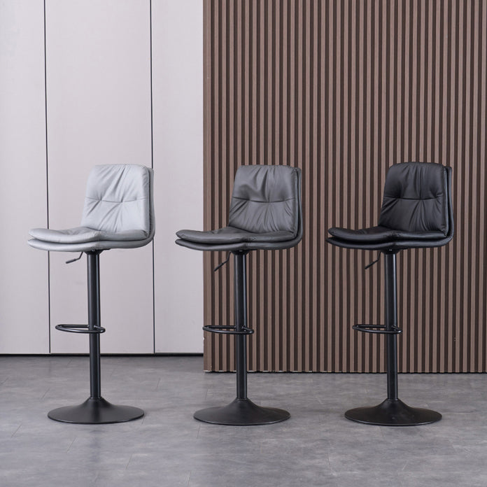 Modern Swivel Adjustable Height Barstool Matte Finish Leather Stool Clearhalo 'Bar Furniture' 'Bar Stools' 'bar_stools' 'furn' 'furn_bar_stools' 'Furniture' 'furniture_bar_stools' 'Kitchen & Dining Furniture' 4862520