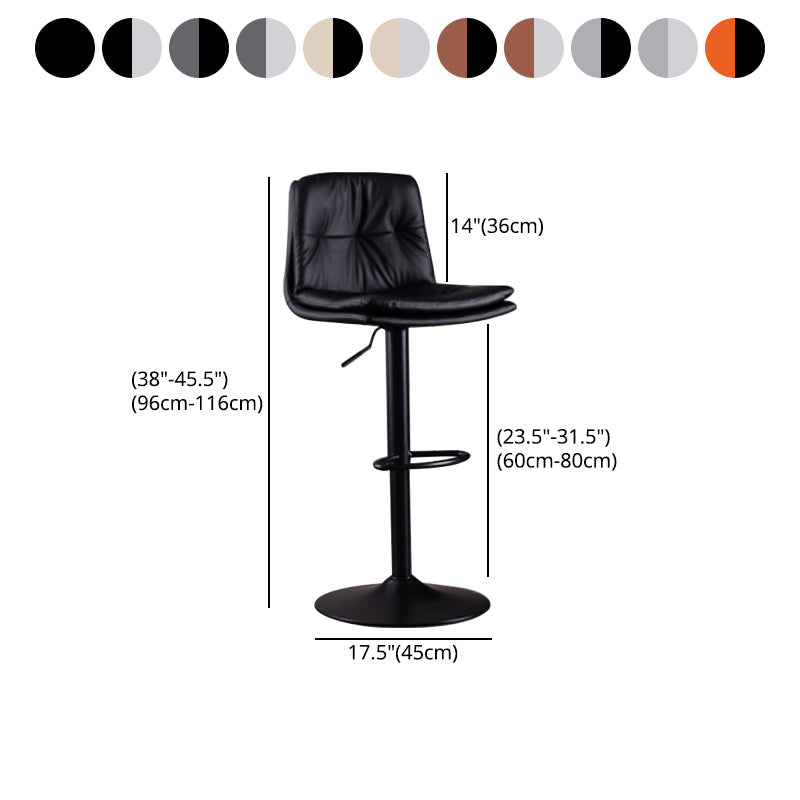 Modern Swivel Adjustable Height Barstool Matte Finish Leather Stool Clearhalo 'Bar Furniture' 'Bar Stools' 'bar_stools' 'furn' 'furn_bar_stools' 'Furniture' 'furniture_bar_stools' 'Kitchen & Dining Furniture' 4862521