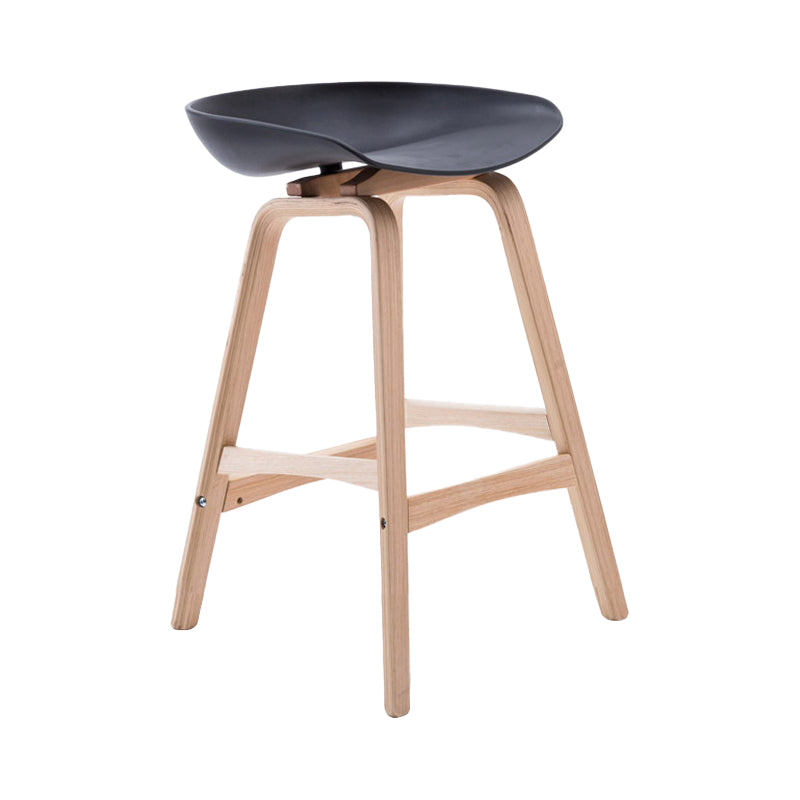 Scandinavian Footrest Milk Tea Shop Stool Matte Finish Plastic Barstool Black 1 Piece Counter Stool(26"H) Clearhalo 'Bar Furniture' 'Bar Stools' 'bar_stools' 'furn' 'furn_bar_stools' 'Furniture' 'furniture_bar_stools' 'Kitchen & Dining Furniture' 4862523