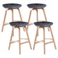 Scandinavian Footrest Milk Tea Shop Stool Matte Finish Plastic Barstool Black 4 Piece Set Counter Stool(26"H) Clearhalo 'Bar Furniture' 'Bar Stools' 'bar_stools' 'furn' 'furn_bar_stools' 'Furniture' 'furniture_bar_stools' 'Kitchen & Dining Furniture' 4862527