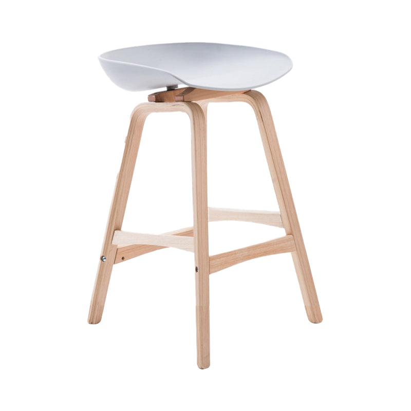 Scandinavian Footrest Milk Tea Shop Stool Matte Finish Plastic Barstool Light Gray 1 Piece Counter Stool(26"H) Clearhalo 'Bar Furniture' 'Bar Stools' 'bar_stools' 'furn' 'furn_bar_stools' 'Furniture' 'furniture_bar_stools' 'Kitchen & Dining Furniture' 4862529