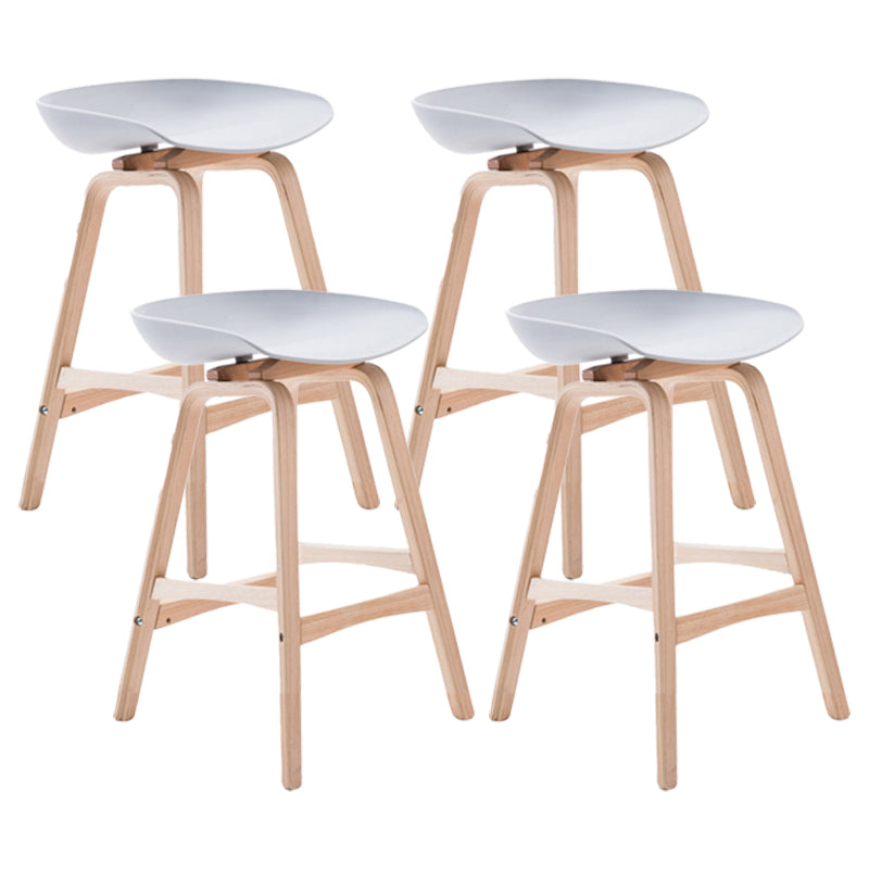 Scandinavian Footrest Milk Tea Shop Stool Matte Finish Plastic Barstool Light Gray 4 Piece Set Counter Stool(26"H) Clearhalo 'Bar Furniture' 'Bar Stools' 'bar_stools' 'furn' 'furn_bar_stools' 'Furniture' 'furniture_bar_stools' 'Kitchen & Dining Furniture' 4862532