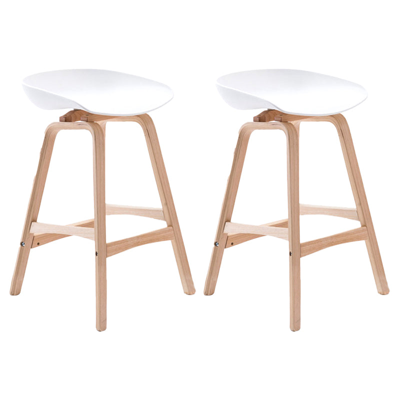 Scandinavian Footrest Milk Tea Shop Stool Matte Finish Plastic Barstool White 2 Piece Set Counter Stool(26"H) Clearhalo 'Bar Furniture' 'Bar Stools' 'bar_stools' 'furn' 'furn_bar_stools' 'Furniture' 'furniture_bar_stools' 'Kitchen & Dining Furniture' 4862539