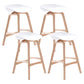 Scandinavian Footrest Milk Tea Shop Stool Matte Finish Plastic Barstool White 4 Piece Set Counter Stool(26"H) Clearhalo 'Bar Furniture' 'Bar Stools' 'bar_stools' 'furn' 'furn_bar_stools' 'Furniture' 'furniture_bar_stools' 'Kitchen & Dining Furniture' 4862540