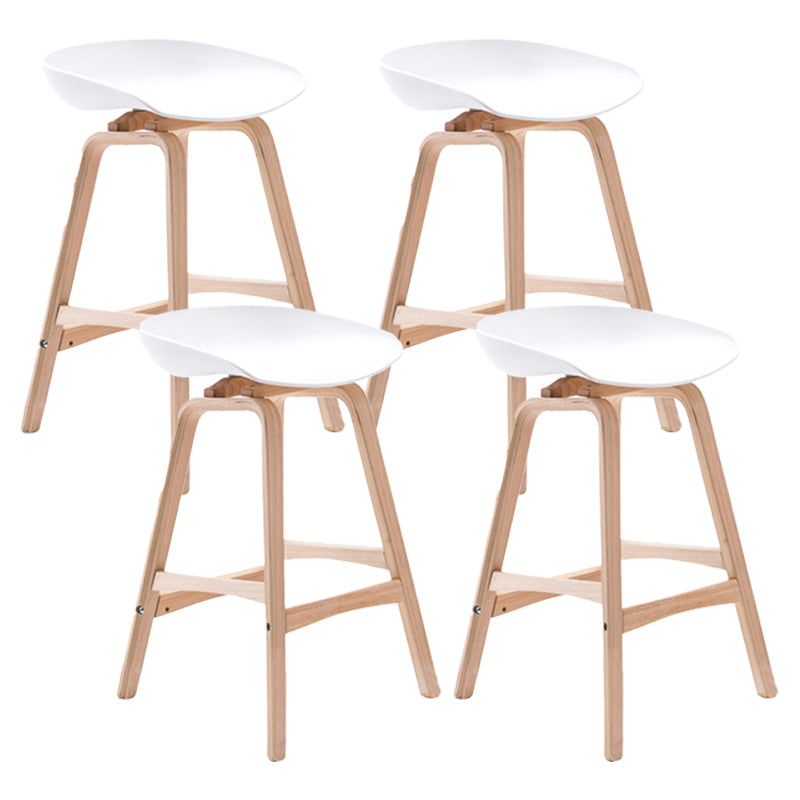 Scandinavian Footrest Milk Tea Shop Stool Matte Finish Plastic Barstool White 4 Piece Set Counter Stool(26"H) Clearhalo 'Bar Furniture' 'Bar Stools' 'bar_stools' 'furn' 'furn_bar_stools' 'Furniture' 'furniture_bar_stools' 'Kitchen & Dining Furniture' 4862540