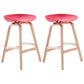 Scandinavian Footrest Milk Tea Shop Stool Matte Finish Plastic Barstool Red 2 Piece Set Counter Stool(26"H) Clearhalo 'Bar Furniture' 'Bar Stools' 'bar_stools' 'furn' 'furn_bar_stools' 'Furniture' 'furniture_bar_stools' 'Kitchen & Dining Furniture' 4862542