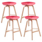 Scandinavian Footrest Milk Tea Shop Stool Matte Finish Plastic Barstool Red 4 Piece Set Counter Stool(26"H) Clearhalo 'Bar Furniture' 'Bar Stools' 'bar_stools' 'furn' 'furn_bar_stools' 'Furniture' 'furniture_bar_stools' 'Kitchen & Dining Furniture' 4862543