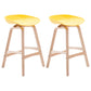 Scandinavian Footrest Milk Tea Shop Stool Matte Finish Plastic Barstool Yellow 2 Piece Set Counter Stool(26"H) Clearhalo 'Bar Furniture' 'Bar Stools' 'bar_stools' 'furn' 'furn_bar_stools' 'Furniture' 'furniture_bar_stools' 'Kitchen & Dining Furniture' 4862545