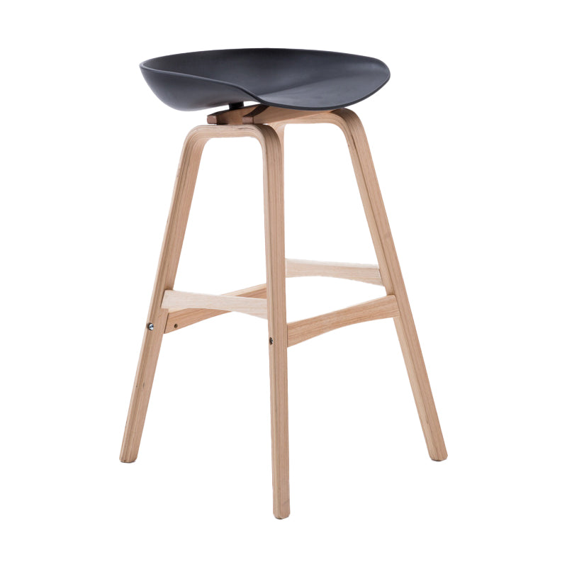 Scandinavian Footrest Milk Tea Shop Stool Matte Finish Plastic Barstool Black 1 Piece Bar Stool(30"H) Clearhalo 'Bar Furniture' 'Bar Stools' 'bar_stools' 'furn' 'furn_bar_stools' 'Furniture' 'furniture_bar_stools' 'Kitchen & Dining Furniture' 4862547