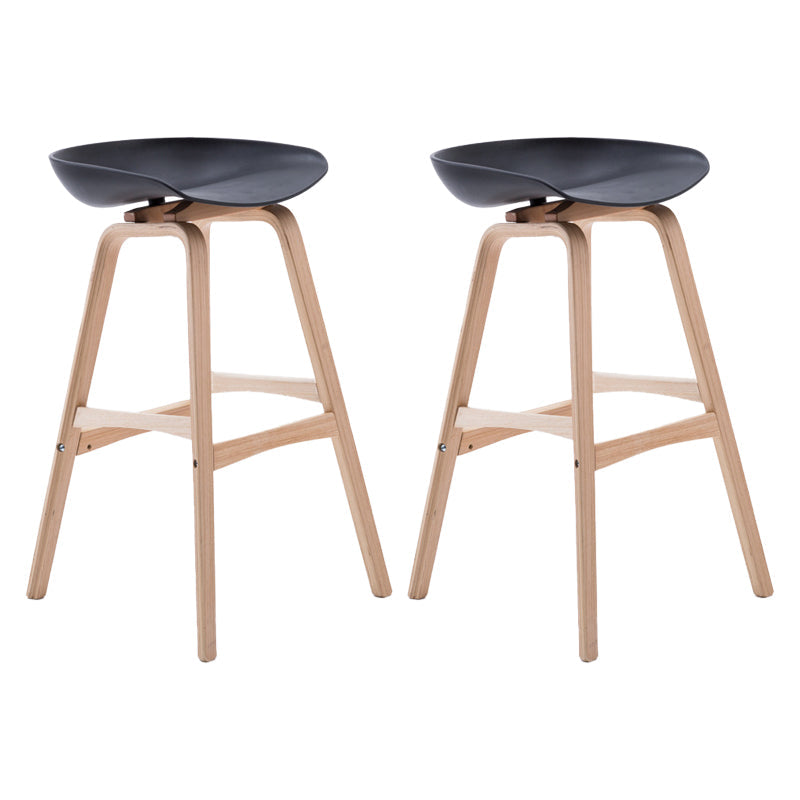 Scandinavian Footrest Milk Tea Shop Stool Matte Finish Plastic Barstool Black 2 Piece Set Bar Stool(30"H) Clearhalo 'Bar Furniture' 'Bar Stools' 'bar_stools' 'furn' 'furn_bar_stools' 'Furniture' 'furniture_bar_stools' 'Kitchen & Dining Furniture' 4862548