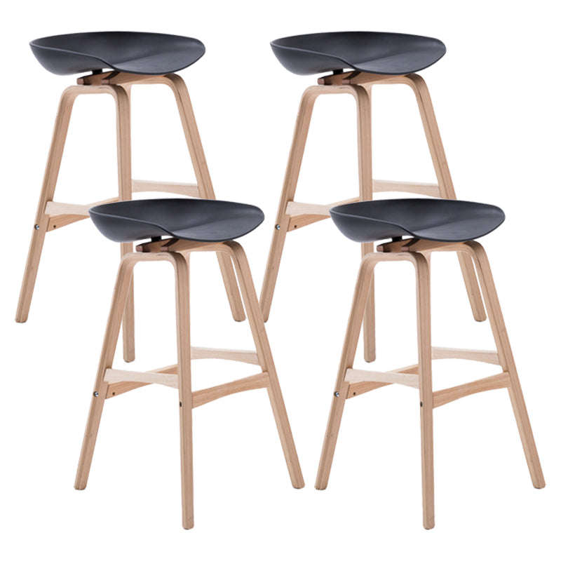 Scandinavian Footrest Milk Tea Shop Stool Matte Finish Plastic Barstool Black 4 Piece Set Bar Stool(30"H) Clearhalo 'Bar Furniture' 'Bar Stools' 'bar_stools' 'furn' 'furn_bar_stools' 'Furniture' 'furniture_bar_stools' 'Kitchen & Dining Furniture' 4862549