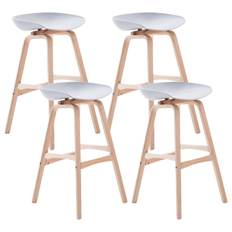 Scandinavian Footrest Milk Tea Shop Stool Matte Finish Plastic Barstool Light Gray 4 Piece Set Bar Stool(30"H) Clearhalo 'Bar Furniture' 'Bar Stools' 'bar_stools' 'furn' 'furn_bar_stools' 'Furniture' 'furniture_bar_stools' 'Kitchen & Dining Furniture' 4862555