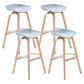 Scandinavian Footrest Milk Tea Shop Stool Matte Finish Plastic Barstool Pewter 4 Piece Set Bar Stool(30"H) Clearhalo 'Bar Furniture' 'Bar Stools' 'bar_stools' 'furn' 'furn_bar_stools' 'Furniture' 'furniture_bar_stools' 'Kitchen & Dining Furniture' 4862558