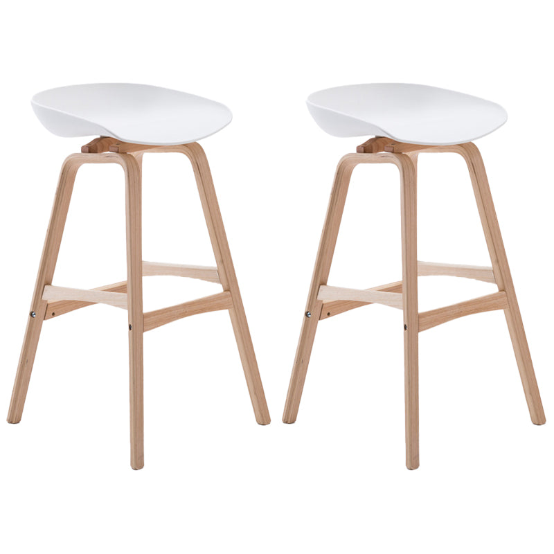 Scandinavian Footrest Milk Tea Shop Stool Matte Finish Plastic Barstool White 2 Piece Set Bar Stool(30"H) Clearhalo 'Bar Furniture' 'Bar Stools' 'bar_stools' 'furn' 'furn_bar_stools' 'Furniture' 'furniture_bar_stools' 'Kitchen & Dining Furniture' 4862560