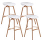 Scandinavian Footrest Milk Tea Shop Stool Matte Finish Plastic Barstool White 4 Piece Set Bar Stool(30"H) Clearhalo 'Bar Furniture' 'Bar Stools' 'bar_stools' 'furn' 'furn_bar_stools' 'Furniture' 'furniture_bar_stools' 'Kitchen & Dining Furniture' 4862561
