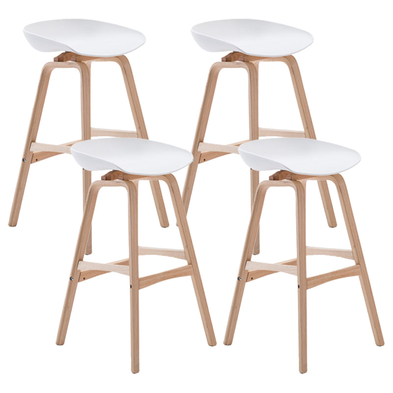 Scandinavian Footrest Milk Tea Shop Stool Matte Finish Plastic Barstool White 4 Piece Set Bar Stool(30"H) Clearhalo 'Bar Furniture' 'Bar Stools' 'bar_stools' 'furn' 'furn_bar_stools' 'Furniture' 'furniture_bar_stools' 'Kitchen & Dining Furniture' 4862561