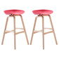 Scandinavian Footrest Milk Tea Shop Stool Matte Finish Plastic Barstool Red 2 Piece Set Bar Stool(30"H) Clearhalo 'Bar Furniture' 'Bar Stools' 'bar_stools' 'furn' 'furn_bar_stools' 'Furniture' 'furniture_bar_stools' 'Kitchen & Dining Furniture' 4862563