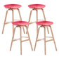 Scandinavian Footrest Milk Tea Shop Stool Matte Finish Plastic Barstool Red 4 Piece Set Bar Stool(30"H) Clearhalo 'Bar Furniture' 'Bar Stools' 'bar_stools' 'furn' 'furn_bar_stools' 'Furniture' 'furniture_bar_stools' 'Kitchen & Dining Furniture' 4862564