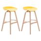 Scandinavian Footrest Milk Tea Shop Stool Matte Finish Plastic Barstool Yellow 2 Piece Set Bar Stool(30"H) Clearhalo 'Bar Furniture' 'Bar Stools' 'bar_stools' 'furn' 'furn_bar_stools' 'Furniture' 'furniture_bar_stools' 'Kitchen & Dining Furniture' 4862566