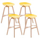 Scandinavian Footrest Milk Tea Shop Stool Matte Finish Plastic Barstool Yellow 4 Piece Set Bar Stool(30"H) Clearhalo 'Bar Furniture' 'Bar Stools' 'bar_stools' 'furn' 'furn_bar_stools' 'Furniture' 'furniture_bar_stools' 'Kitchen & Dining Furniture' 4862567