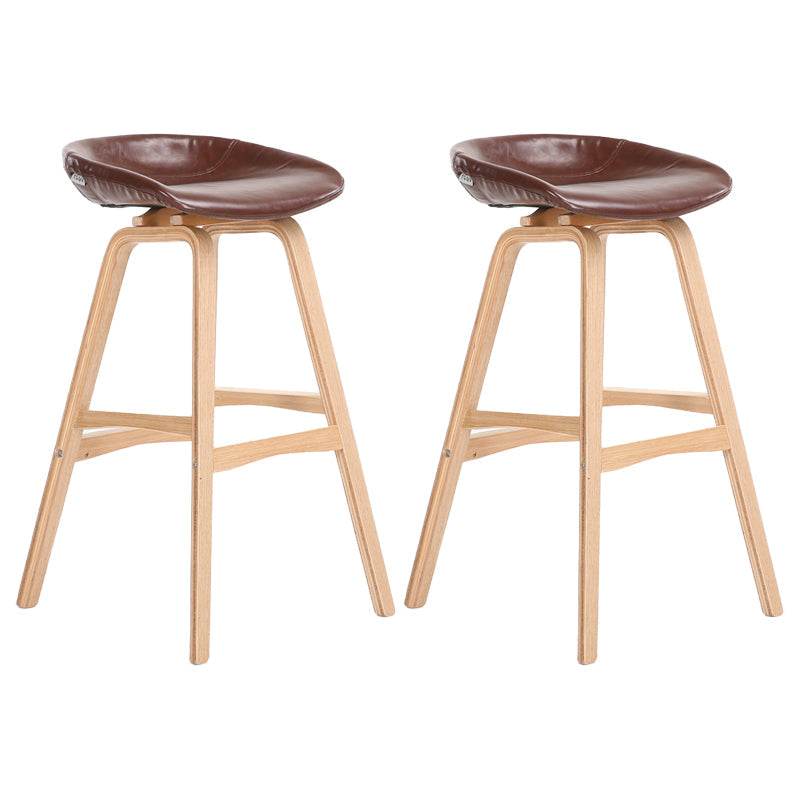 Scandinavian Footrest Milk Tea Shop Stool Matte Finish Plastic Barstool Brown 2 Piece Set Bar Stool(30"H) Clearhalo 'Bar Furniture' 'Bar Stools' 'bar_stools' 'furn' 'furn_bar_stools' 'Furniture' 'furniture_bar_stools' 'Kitchen & Dining Furniture' 4862569