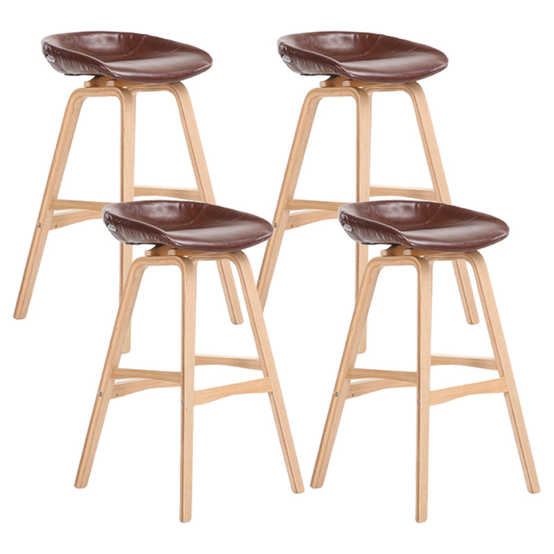 Scandinavian Footrest Milk Tea Shop Stool Matte Finish Plastic Barstool Brown 4 Piece Set Bar Stool(30"H) Clearhalo 'Bar Furniture' 'Bar Stools' 'bar_stools' 'furn' 'furn_bar_stools' 'Furniture' 'furniture_bar_stools' 'Kitchen & Dining Furniture' 4862570