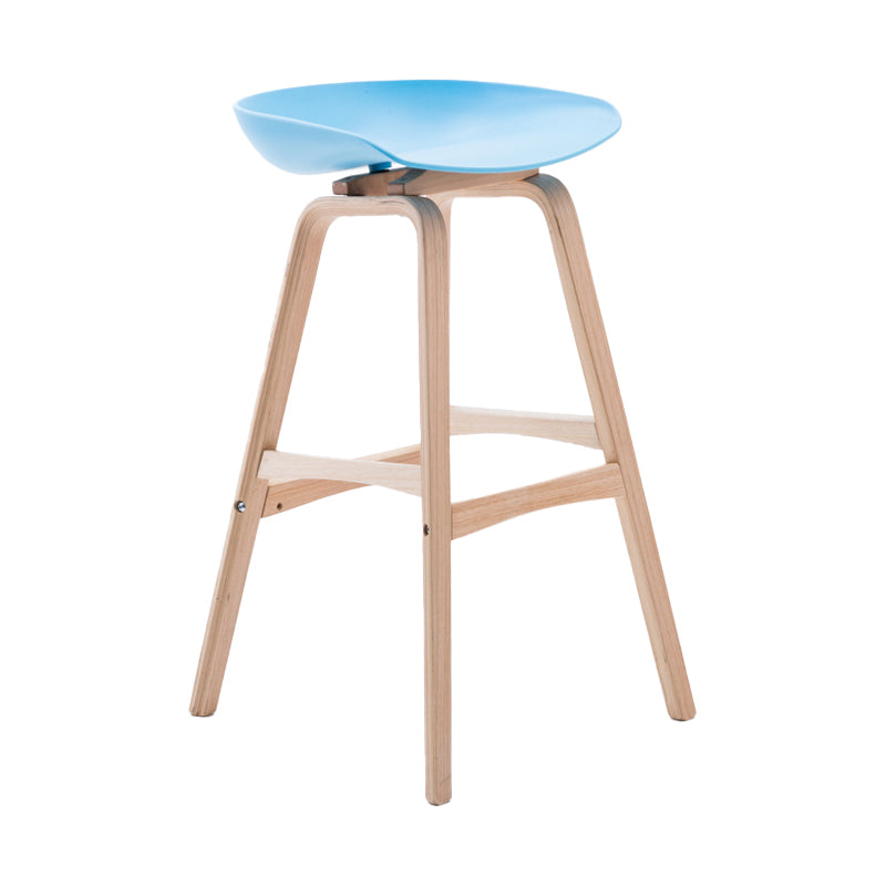 Scandinavian Footrest Milk Tea Shop Stool Matte Finish Plastic Barstool Sky Blue 1 Piece Bar Stool(30"H) Clearhalo 'Bar Furniture' 'Bar Stools' 'bar_stools' 'furn' 'furn_bar_stools' 'Furniture' 'furniture_bar_stools' 'Kitchen & Dining Furniture' 4862571