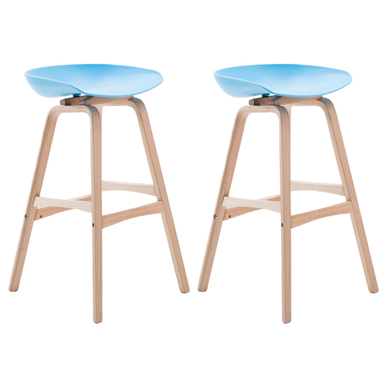 Scandinavian Footrest Milk Tea Shop Stool Matte Finish Plastic Barstool Sky Blue 2 Piece Set Bar Stool(30"H) Clearhalo 'Bar Furniture' 'Bar Stools' 'bar_stools' 'furn' 'furn_bar_stools' 'Furniture' 'furniture_bar_stools' 'Kitchen & Dining Furniture' 4862572