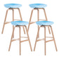 Scandinavian Footrest Milk Tea Shop Stool Matte Finish Plastic Barstool Sky Blue 4 Piece Set Bar Stool(30"H) Clearhalo 'Bar Furniture' 'Bar Stools' 'bar_stools' 'furn' 'furn_bar_stools' 'Furniture' 'furniture_bar_stools' 'Kitchen & Dining Furniture' 4862573