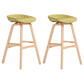 Scandinavian Footrest Milk Tea Shop Stool Matte Finish Plastic Barstool Green 2 Piece Set Bar Stool(30"H) Clearhalo 'Bar Furniture' 'Bar Stools' 'bar_stools' 'furn' 'furn_bar_stools' 'Furniture' 'furniture_bar_stools' 'Kitchen & Dining Furniture' 4862575