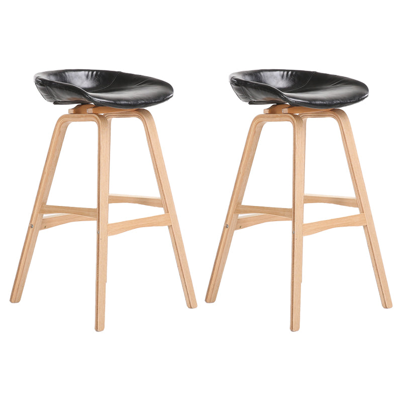 Scandinavian Footrest Milk Tea Shop Stool Matte Finish Plastic Barstool Gloss Black 2 Piece Set Bar Stool(30"H) Clearhalo 'Bar Furniture' 'Bar Stools' 'bar_stools' 'furn' 'furn_bar_stools' 'Furniture' 'furniture_bar_stools' 'Kitchen & Dining Furniture' 4862578