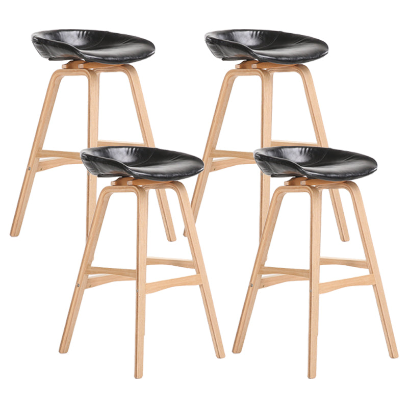 Scandinavian Footrest Milk Tea Shop Stool Matte Finish Plastic Barstool Gloss Black 4 Piece Set Bar Stool(30"H) Clearhalo 'Bar Furniture' 'Bar Stools' 'bar_stools' 'furn' 'furn_bar_stools' 'Furniture' 'furniture_bar_stools' 'Kitchen & Dining Furniture' 4862579