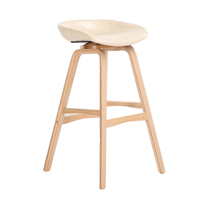 Scandinavian Footrest Milk Tea Shop Stool Matte Finish Plastic Barstool Off-White 1 Piece Bar Stool(30"H) Clearhalo 'Bar Furniture' 'Bar Stools' 'bar_stools' 'furn' 'furn_bar_stools' 'Furniture' 'furniture_bar_stools' 'Kitchen & Dining Furniture' 4862580