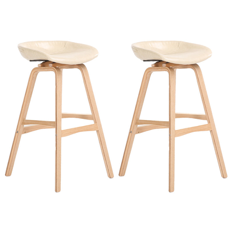Scandinavian Footrest Milk Tea Shop Stool Matte Finish Plastic Barstool Off-White 2 Piece Set Bar Stool(30"H) Clearhalo 'Bar Furniture' 'Bar Stools' 'bar_stools' 'furn' 'furn_bar_stools' 'Furniture' 'furniture_bar_stools' 'Kitchen & Dining Furniture' 4862581
