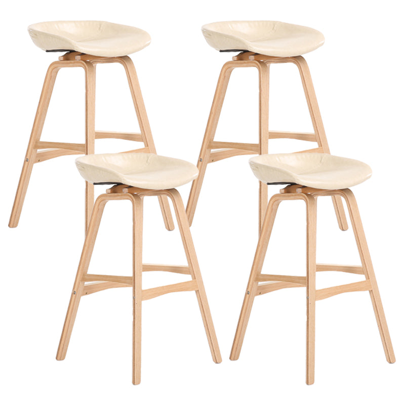 Scandinavian Footrest Milk Tea Shop Stool Matte Finish Plastic Barstool Off-White 4 Piece Set Bar Stool(30"H) Clearhalo 'Bar Furniture' 'Bar Stools' 'bar_stools' 'furn' 'furn_bar_stools' 'Furniture' 'furniture_bar_stools' 'Kitchen & Dining Furniture' 4862582