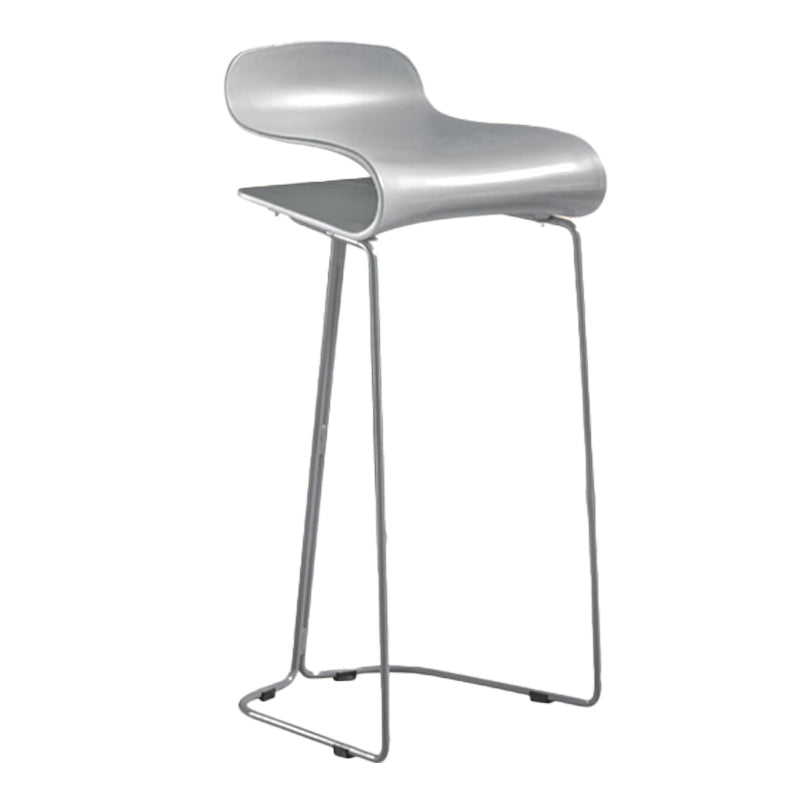 Scandinavian Restaurant Footrest Stool Matte Finish Plastic Bar Stool Grey 1 Piece Short Stool(22"H) Clearhalo 'Bar Furniture' 'Bar Stools' 'bar_stools' 'furn' 'furn_bar_stools' 'Furniture' 'furniture_bar_stools' 'Kitchen & Dining Furniture' 4862592