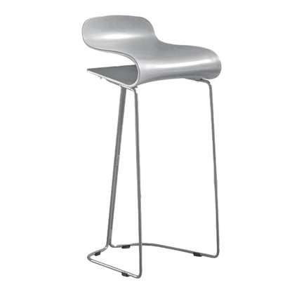 Scandinavian Restaurant Footrest Stool Matte Finish Plastic Bar Stool Grey 1 Piece Short Stool(22"H) Clearhalo 'Bar Furniture' 'Bar Stools' 'bar_stools' 'furn' 'furn_bar_stools' 'Furniture' 'furniture_bar_stools' 'Kitchen & Dining Furniture' 4862592