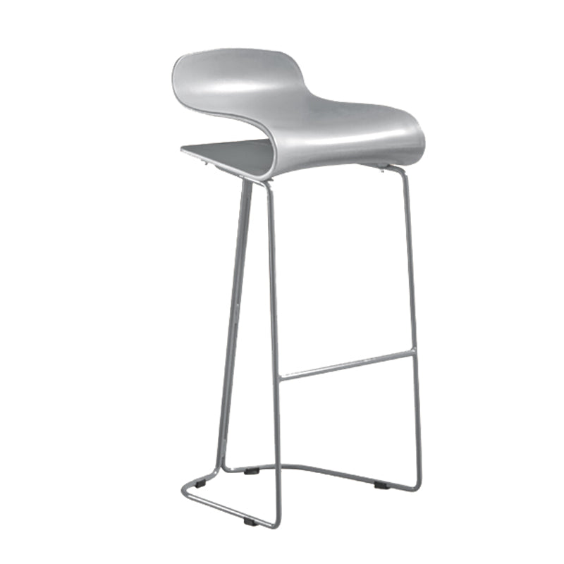 Scandinavian Restaurant Footrest Stool Matte Finish Plastic Bar Stool Grey 1 Piece Counter Stool(26"H) Clearhalo 'Bar Furniture' 'Bar Stools' 'bar_stools' 'furn' 'furn_bar_stools' 'Furniture' 'furniture_bar_stools' 'Kitchen & Dining Furniture' 4862593